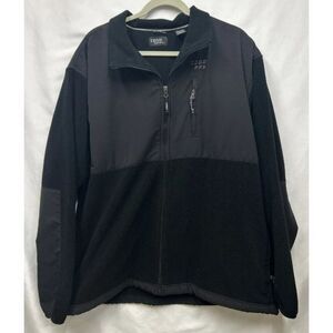 IZOD PFX PERFORM Men’s  Black Fleece Jacket Size XXL‎  Full Zip Warm EUC